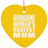 Geraldine World's Okayest Mum - Heart Ornament
