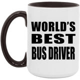 World's Best Bus Driver - 15oz Accent Mug Black
