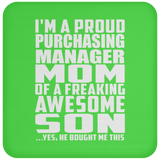 Proud Purchasing Manager Mom Of Awesome Son - Drink Coaster