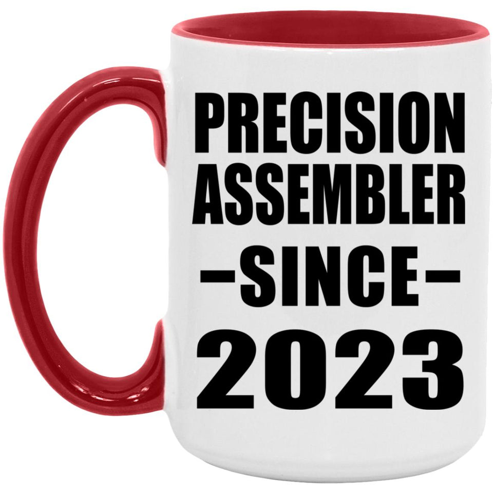 Precision Assembler Since 2023 - 15oz Accent Mug Red