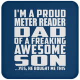 Proud Meter Reader Dad Of Awesome Son - Drink Coaster