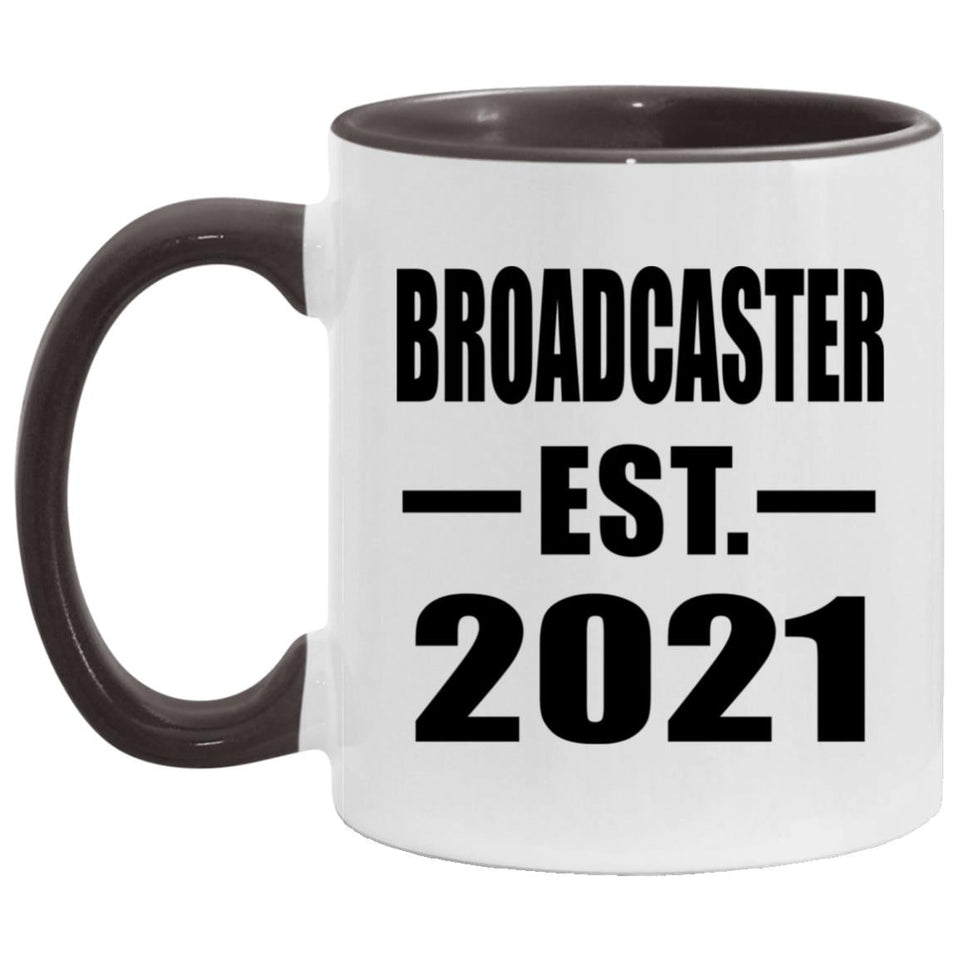 Broadcaster Established EST. 2021 - 11oz Accent Mug Black