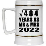 22nd Anniversary Square Root of 484 Years As Mr & Mrs 2022 - Beer Stein