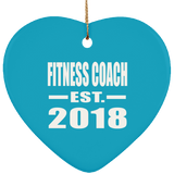Fitness Coach Established EST. 2018 - Heart Ornament