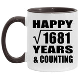 Happy 41st Anniversary Square Root of 1681 Years & Counting - 11oz Accent Mug Black