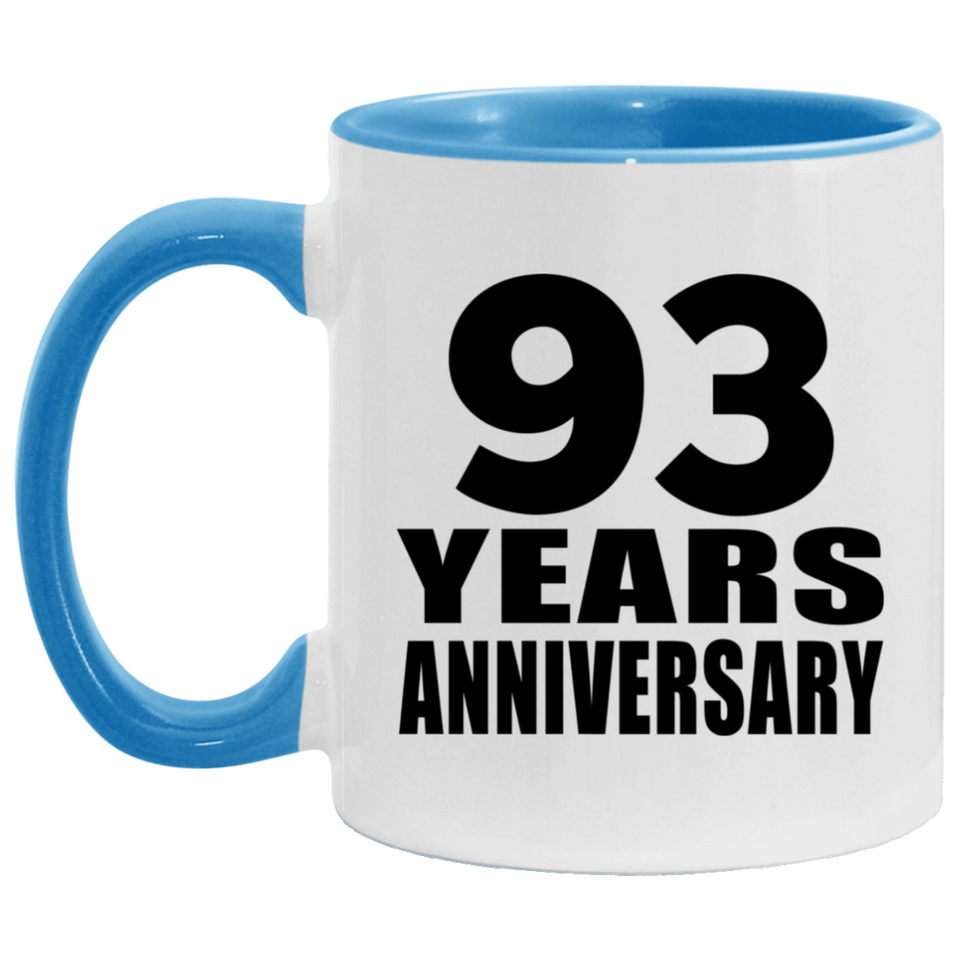93rd Anniversary 93 Years - 11oz Accent Mug Blue