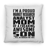 Proud Market Research Analyst Mom Of Awesome Son - Throw Pillow