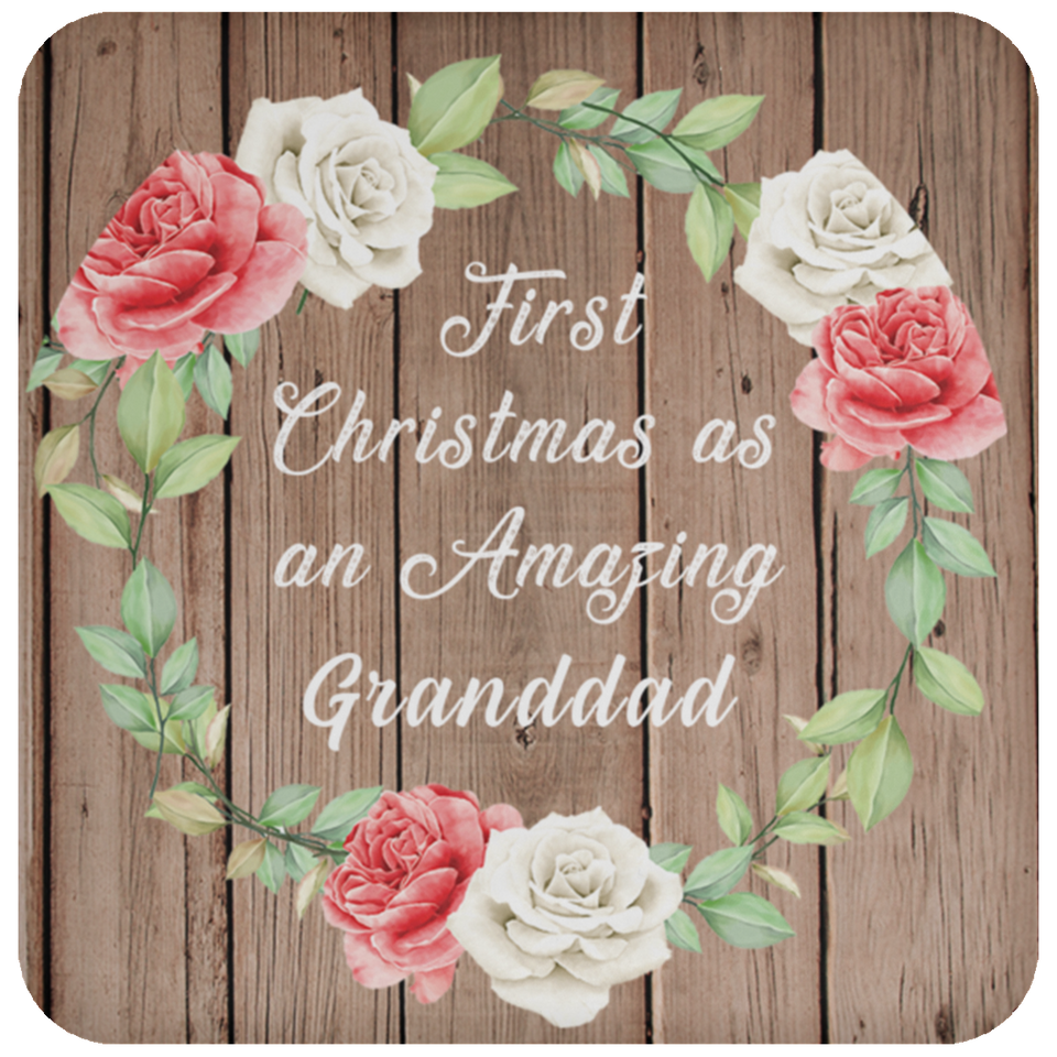 First Christmas As an Amazing Granddad - Drink Coaster B