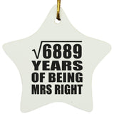 83rd Anniversary Square Root of 6889 Years of Being Mrs Right - Star Ornament