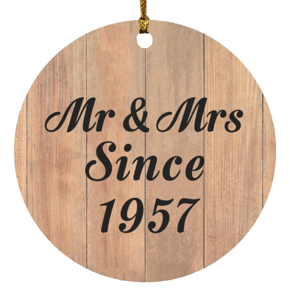 67th Anniversary Mr & Mrs Since 1957 - Circle Ornament C