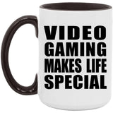 Video Gaming Makes Life Special - 15oz Accent Mug Black