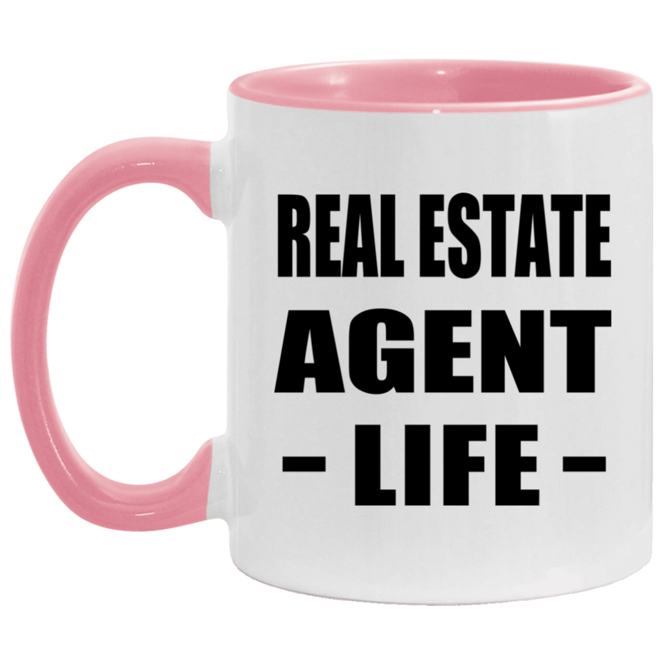 Real Estate Agent Life - 11oz Accent Mug Pink
