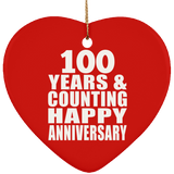 Happy 100th Anniversary 100 Years & Counting - Heart Ornament