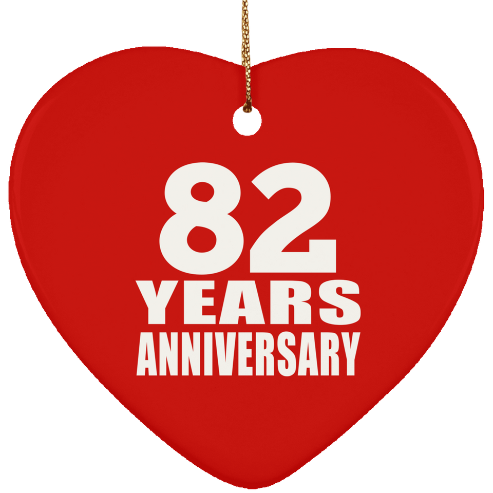 82nd Anniversary 82 Years - Heart Ornament