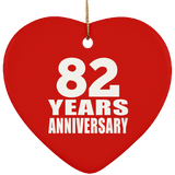 82nd Anniversary 82 Years - Heart Ornament