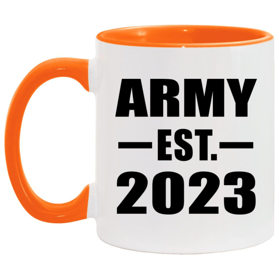 Army Established EST. 2023 - 11oz Accent Mug Orange