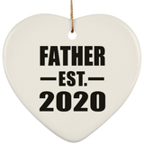 Father Established EST. 2020 - Heart Ornament