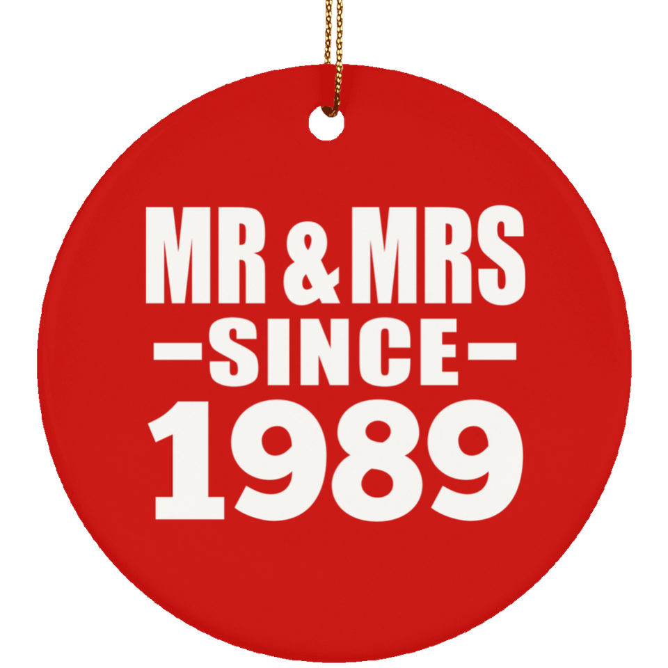 35th Anniversary Mr & Mrs Since 1989 - Circle Ornament
