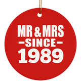 35th Anniversary Mr & Mrs Since 1989 - Circle Ornament