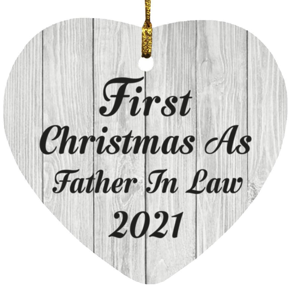 First Christmas As Father In Law 2021 - Heart Ornament F
