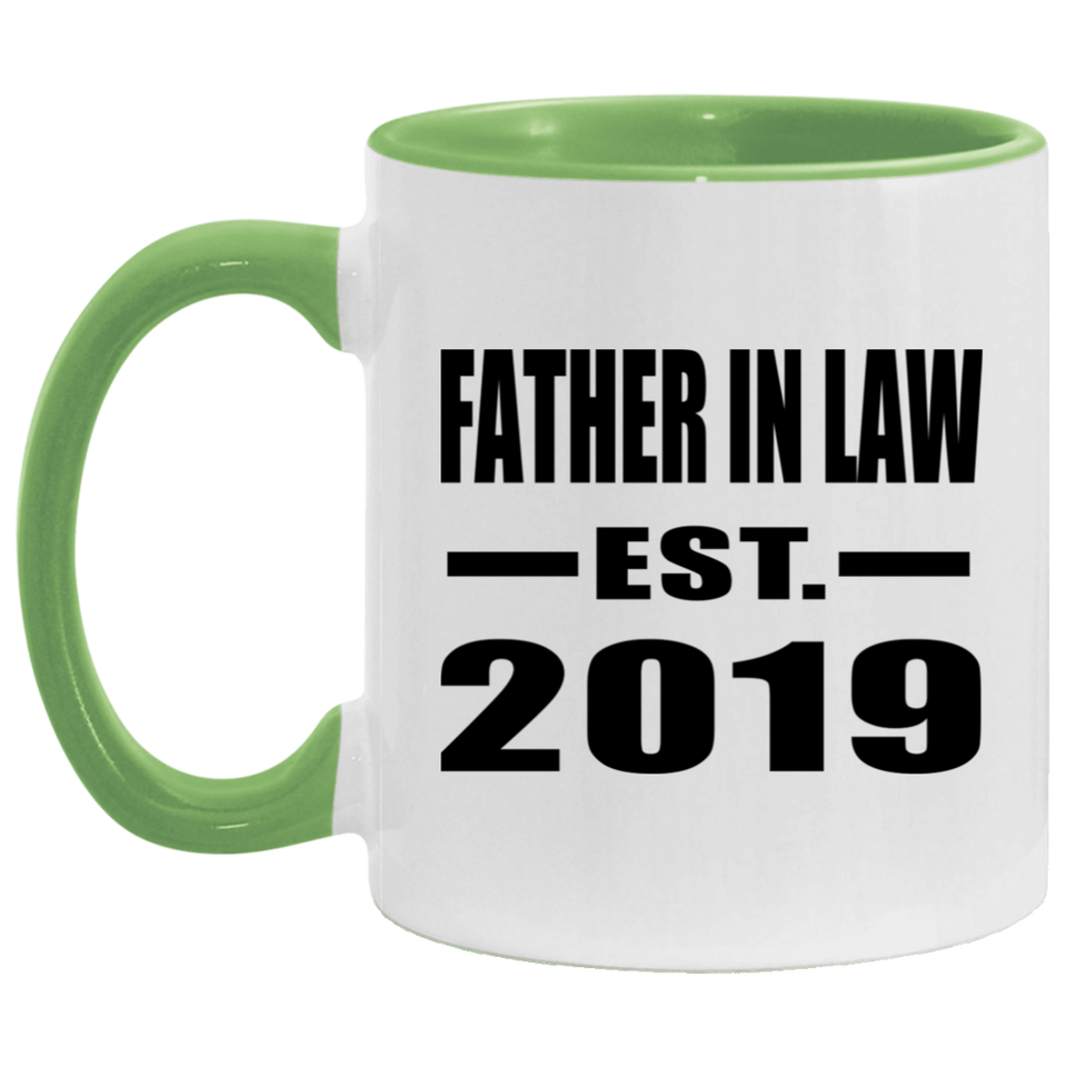 Father In Law Established EST. 2019 - 11oz Accent Mug Green