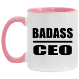 Badass CEO - 11oz Accent Mug Pink