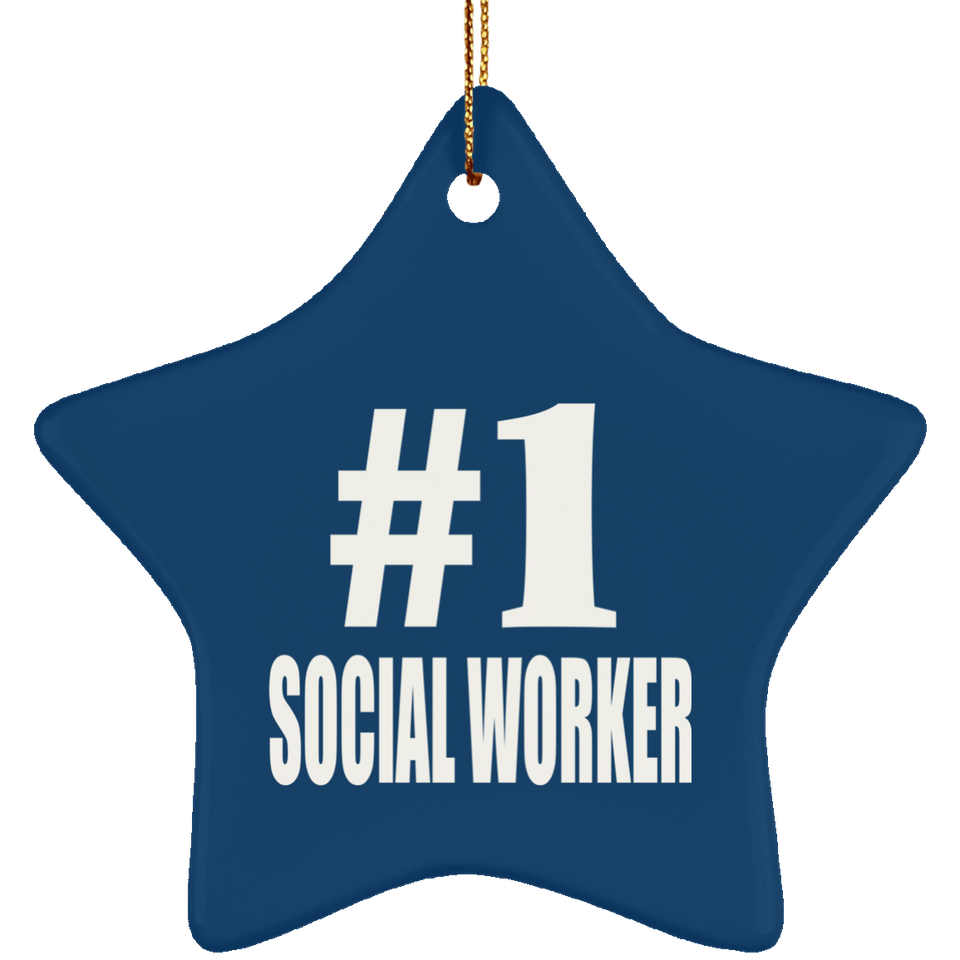 Number One #1 Social Worker - Star Ornament