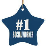 Number One #1 Social Worker - Star Ornament