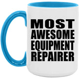 Most Awesome Equipment Repairer - 15oz Accent Mug Blue
