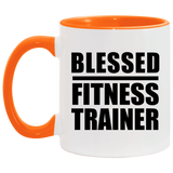 Blessed Fitness Trainer - 11oz Accent Mug Orange