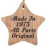49th Birthday Made In 1975 All Parts Original - Star Ornament C