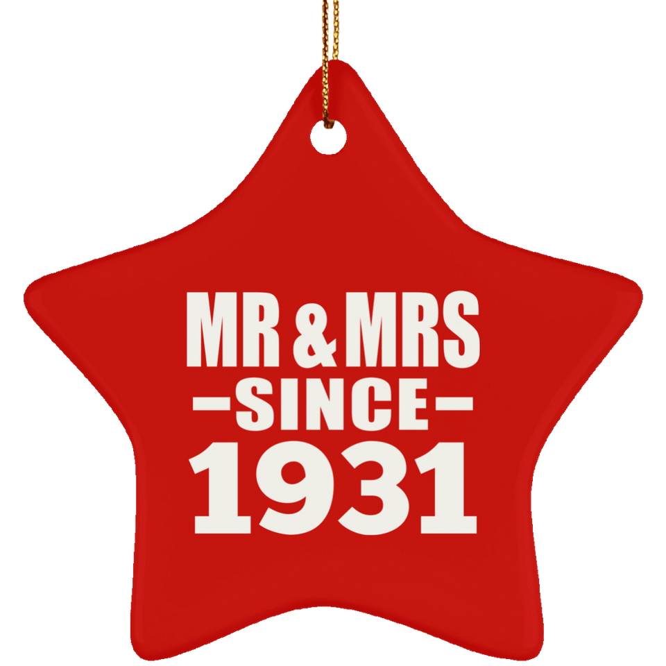 93rd Anniversary Mr & Mrs Since 1931 - Star Ornament