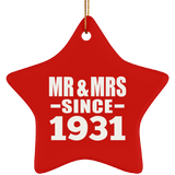 93rd Anniversary Mr & Mrs Since 1931 - Star Ornament