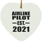 Airline Pilot Established EST. 2021 - Heart Ornament