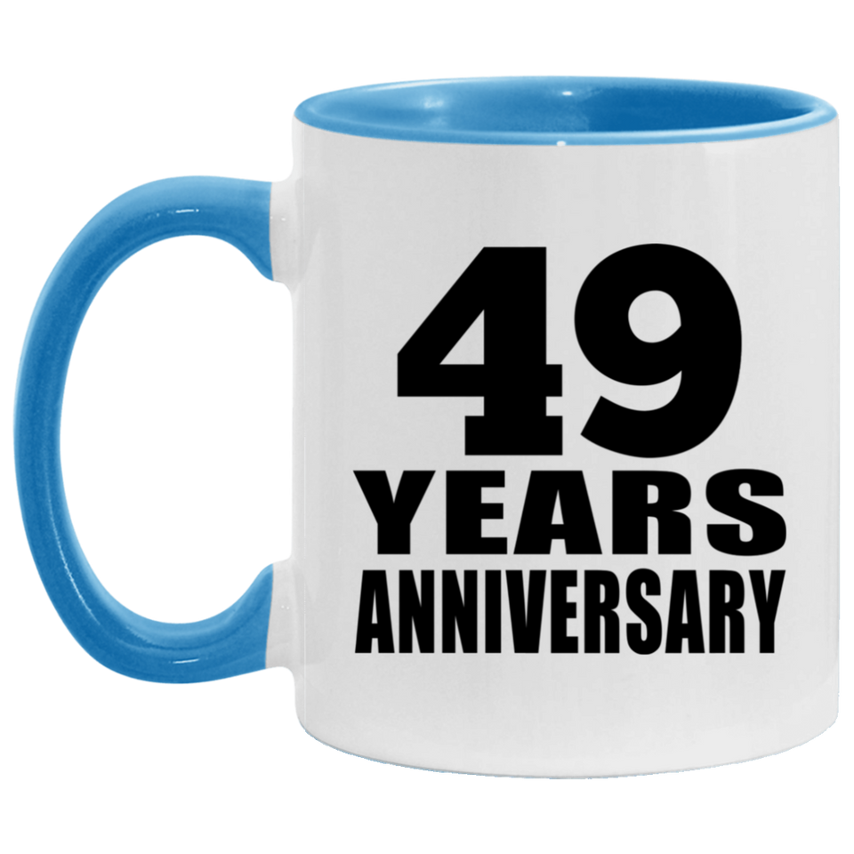 49th Anniversary 49 Years - 11oz Accent Mug Blue
