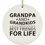Grandpa and Grandkids, Best Friends For Life - Circle Ornament