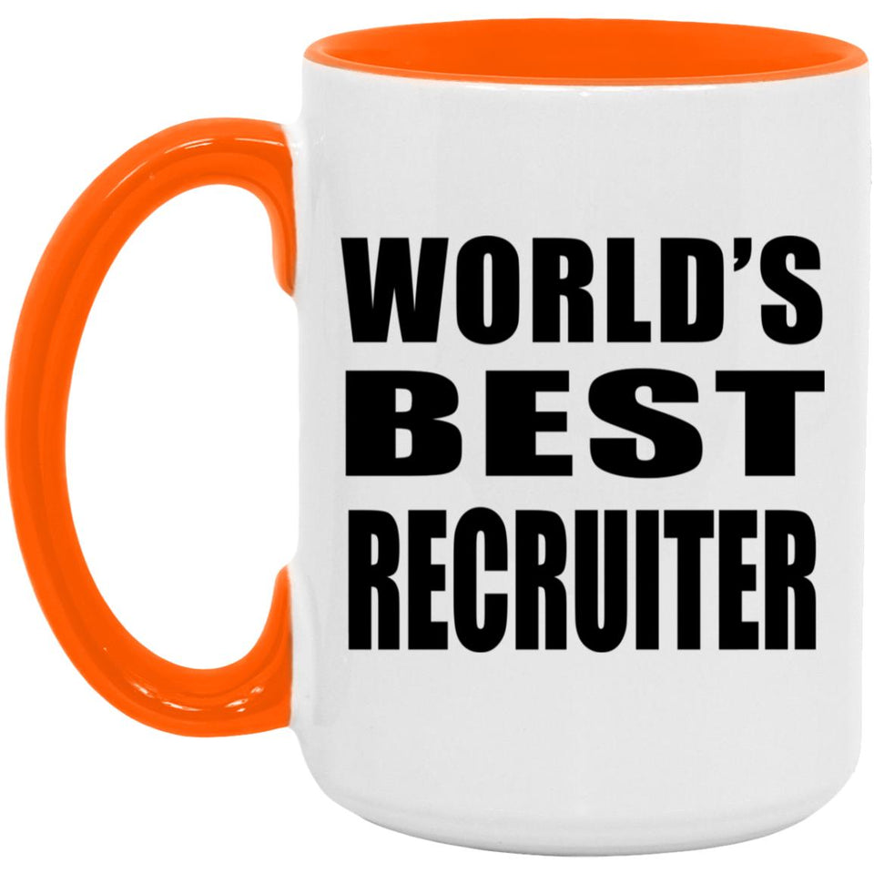 World's Best Recruiter - 15oz Accent Mug Orange