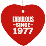47th Birthday Fabulous Since 1977 - Heart Ornament