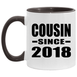 Cousin Since 2018 - 11oz Accent Mug Black