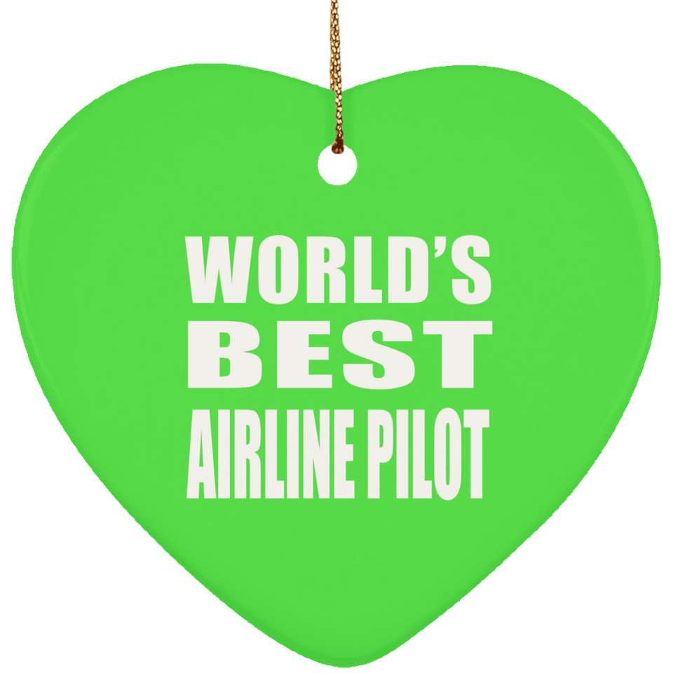 World's Best Airline Pilot - Heart Ornament