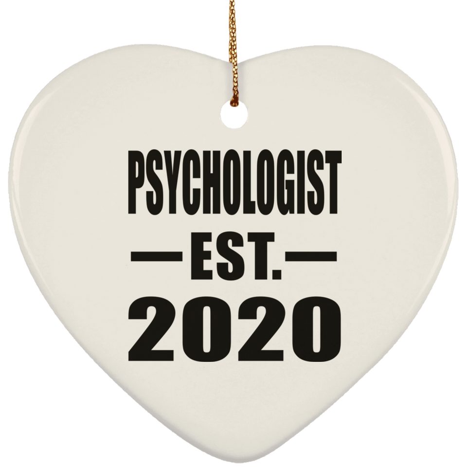 Psychologist Established EST. 2020 - Heart Ornament