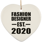 Fashion Designer Established EST. 2020 - Heart Ornament
