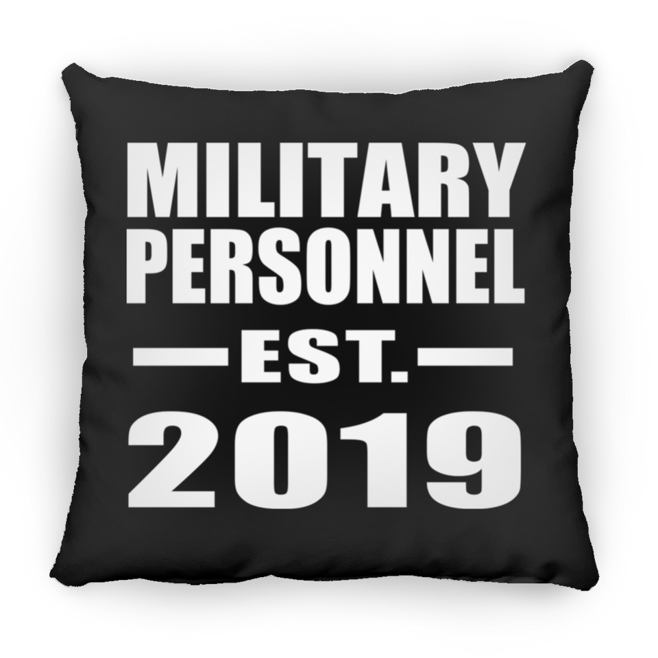 Military Personnel Established EST. 2019 - Throw Pillow Black