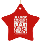 Proud Precision Assembler Dad Of Awesome Daughter - Star Ornament