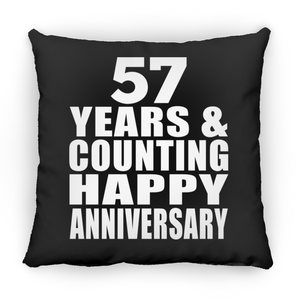 Happy 57th Anniversary 57 Years & Counting - Throw Pillow Black