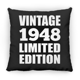 76th Birthday Vintage 1948 Limited Edition - Throw Pillow Black