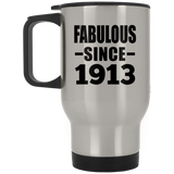 111th Birthday Fabulous Since 1913 - Silver Travel Mug