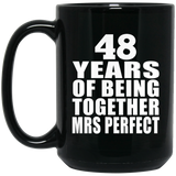 48th Anniversary 48 Years Of Being Mrs Perfect - 15 Oz Coffee Mug Black