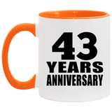 43rd Anniversary 43 Years - 11oz Accent Mug Orange
