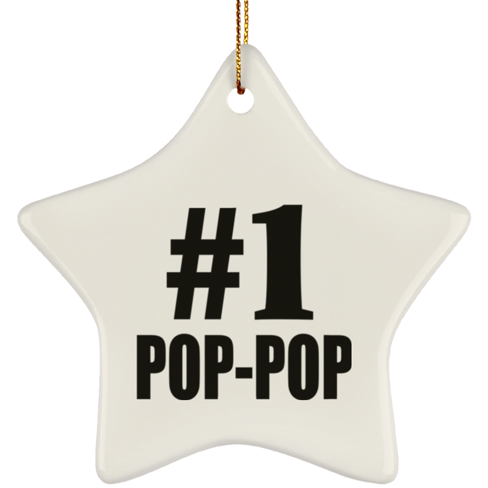Number One #1 Pop-Pop - Star Ornament